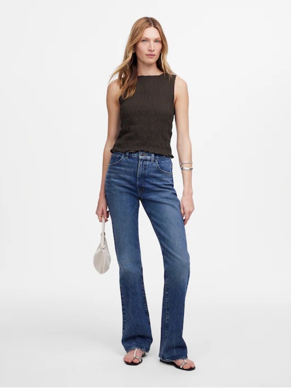 NWOT Madewell Smocked Boatneck Tank